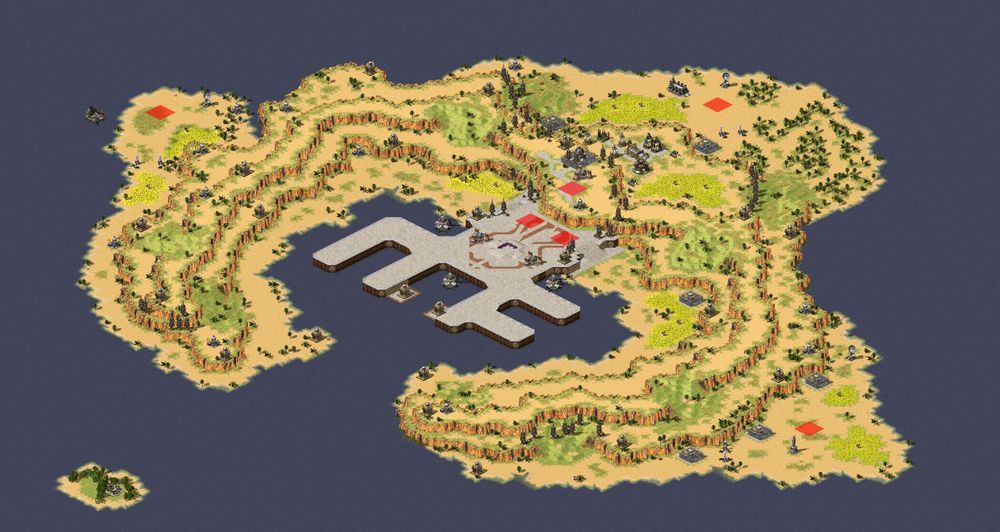 红色警戒2巨岛狂战场尤里地图